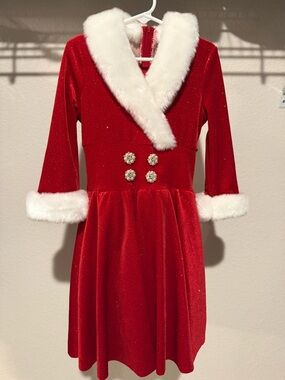 Weissman Christmas Love - Girls' Red Velvet Holiday Dress Costume
